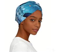 CNTDBU Winter The Dolphin - Cappello turbante elasticizzato da donna, morbido, annodato per dormire, berretto elastico pre-legato per l'uso quotidiano, corsa, shopping, nero