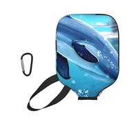 CNTDBU Winter the Dolphin - Custodia in neoprene con tasca a rete, moschettone per borsa da palestra