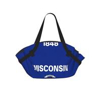 CNTDBU Wisconsin - Coperta da picnic 2 in 1 con bandiera dello Stato, pieghevole, impermeabile, tappetino rotondo per spiaggia, parco, borsa da campeggio portatile con tasche portaoggetti per