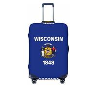 CNTDBU Wisconsin - Copertura elastica per valigie con bandiera dello Stato, protezione per bagagli da viaggio, resistente ai graffi, adatta alla maggior parte delle valigie, Nero , S, boemo