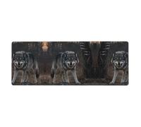 CNTDBU Wolf Guard, tappetino da scrivania extra large da 31,8 x 31,5 cm, antiscivolo, tappetino per mouse da gioco con bordo cucito, tappetino impermeabile per tastiera per ufficio