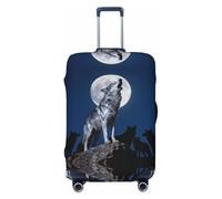 CNTDBU Wolf King Howl - Copertura elastica per valigia, protezione per bagagli da viaggio, resistente ai graffi, adatta alla maggior parte delle valigie, Nero , S, boemo