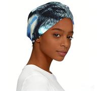 CNTDBU Wolf Under Moon - Cappello turbante elasticizzato da donna, morbido, annodato per dormire, berretto elastico pre-annodato per l'uso quotidiano, corsa, shopping, nero