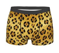 CNTDBU Yello - Boxer da uomo con stampa leopardata, con tasca profilata, biancheria intima morbida elasticizzata traspirante, senza etichette, traspirante, traspirante, Nero , XL