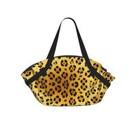 CNTDBU Yello - Coperta da picnic 2 in 1 con stampa leopardata, pieghevole, impermeabile, tappetino rotondo per spiaggia, parco, borsa da campeggio portatile con tasche portaoggetti per avventure