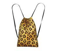 CNTDBU Yello Zaino pieghevole con coulisse con stampa leopardata, borsa per la spesa leggera e riutilizzabile per viaggi, zaino compatto tascabile per campeggio palestra
