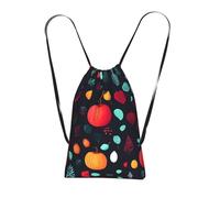 CNTDBU Zainetto pieghevole con coulisse e fiori di zucca, borsa per la spesa leggera e riutilizzabile per viaggi, zaino compatto tascabile per campeggio palestra