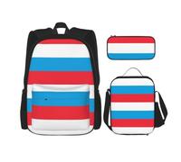 CNTDBU Zaino con bandiera del Lussemburgo Set 3 in 1 borsa da viaggio per pendolari, borsa termica per il pranzo da lavoro con custodia per laptop