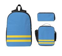 CNTDBU Zaino con bandiera di Aruba, set 3 in 1, borsa da viaggio per il pranzo