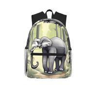CNTDBU Zaino leggero con elefante che cammina per donne e uomini, zaino casual per viaggi, lavoro, borsa per laptop per spostamenti quotidiani