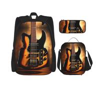 CNTDBU Zaino per chitarra strumentale, borsa per il pranzo, set 3 in 1, borsa da viaggio per pendolari, borsa termica per il pranzo per lavoro con custodia per laptop