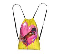 CNTDBU Zaino pieghevole a forma di cuore con coulisse, leggero, ripiegabile, riutilizzabile, per viaggi, zaino compatto per campeggio, palestra