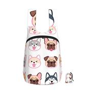 CNTDBU Zaino pieghevole a forma di testa di cane, 16 l, leggero, ripiegabile, per viaggi, zaino da trekking impermeabile con cerniera per uomo e donna