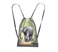 CNTDBU Zaino pieghevole con coulisse a forma di elefante che cammina, borsa per la spesa leggera e riutilizzabile per viaggi, zaino compatto tascabile per campeggio palestra