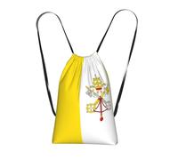 CNTDBU Zaino pieghevole con coulisse con bandiera del Vaticano, borsa per la spesa leggera e riutilizzabile per viaggi, zaino compatto tascabile per campeggio palestra