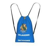CNTDBU Zaino pieghevole con coulisse con bandiera dello stato dell'Oklahoma, borsa per la spesa leggera e riutilizzabile per viaggi, zaino compatto tascabile per campeggio e palestra