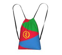 CNTDBU Zaino pieghevole con coulisse con bandiera eritrea, borsa per la spesa leggera e riutilizzabile per viaggi, zaino compatto tascabile per campeggio e palestra