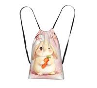 CNTDBU Zaino pieghevole con coulisse con coniglietto carino, borsa per la spesa leggera e riutilizzabile per viaggi, zaino compatto per campeggio e palestra