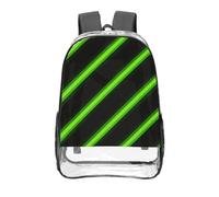 CNTDBU Zaino trasparente a righe diagonali, 40,6 cm, resistente, approvato dallo stadio, in PVC trasparente, con fondo rinforzato, zaino da viaggio unisex