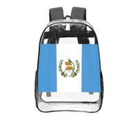 CNTDBU Zaino trasparente con bandiera del Guatemala, 40,6 cm, in PVC, approvato dallo stadio, tasca frontale con stampa su tutta la superficie, zaino da viaggio leggero unisex