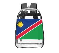 CNTDBU Zaino trasparente con bandiera della Namibia, 40,6 cm, in PVC, approvato dallo stadio, tasca frontale con stampa su tutta la superficie, zaino da viaggio leggero unisex