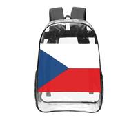 CNTDBU Zaino trasparente con bandiera della Repubblica Ceca, 40,6 cm, in PVC, approvato dallo stadio, tasca frontale con stampa all-over, zaino da viaggio leggero unisex