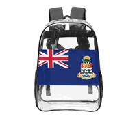 CNTDBU Zaino trasparente con bandiera delle Isole Cayman da 40,6 cm, in PVC trasparente, approvato dallo stadio, tasca frontale con stampa all-over, zaino da viaggio leggero unisex