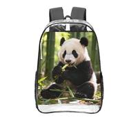 CNTDBU Zaino trasparente con panda gigante da 40,6 cm, in PVC, approvato dallo stadio, tasca frontale con stampa all-over, zaino da viaggio leggero unisex