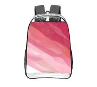 CNTDBU Zaino trasparente da 16 pollici in PVC trasparente da stadio, tasca frontale con stampa su tutta la superficie, zaino da viaggio leggero unisex