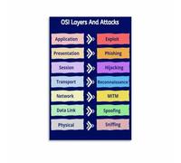 CNTUSRXT 7 Layer OSI Networking Poster Model Reference Guide Computer Science Educational Wall-Art for Office Home Study Room Decor(Framed,16x24inch(40x60cm))