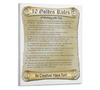 CNTUSRXT Ceramics 101 The Golden Rules Poster Beginner Pottery Techniques and Knowledge Wall-Art(Framed,16x24inch(40x60cm))