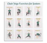 CNTUSRXT Chair Yoga for Seniors Poster Seated Stretching Exercise Low Impact Home Decor Living Room(Unframed,12x18inch(30x45cm))