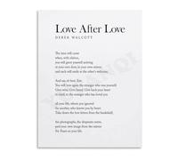 CNTUSRXT Derek Walcott Love After Love Poetry Poster Literary Verse Canvas Wall-Art for Study Library Living Room Decor(Framed,08x12inch(20x30cm))