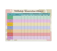 CNTUSRXT Fitness Goal Chart Weekly Workout Planner Strength Cardio Exercise Log Progress Tracking For Gym Home Workout Routine(Framed,12x18inch(30x45cm))