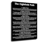 CNTUSRXT Inspirational Quote Poster Buddha The Eightfold Path for Spiritual Home Decor Art(Unframed,16x24inch(40x60cm))