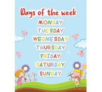 CNTUSRXT Kindergarten Classroom Decor Days of the W ducational Poster Wall Chart for Toddlers Learning(16x24inch(40x60cm),Unframed)
