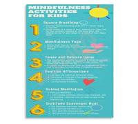 CNTUSRXT Mindful Moments for Poster Calming Wall-Art Canvas Print Emotional Regulation Activities Bedroom Living Room Decor(Unframed,08x12inch(20x30cm))