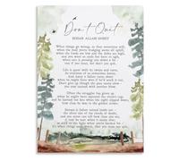 CNTUSRXT Motivational Wall-Art Don't Quit Poem by Canvas Print Inspirational Home Office Decor(Framed,08x12inch(20x30cm))