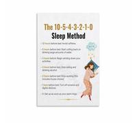 CNTUSRXT Night Routine Chart Poster 10 3 2 1 0 Sleep Rule Canvas Wall-Art for Bedroom Gift for Her Self Care Bedroom Decor(Unframed,08x12inch(20x30cm))