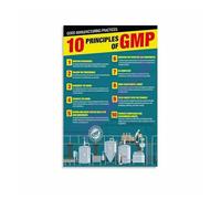 CNTUSRXT Pharmaceutical GMP Compliance Poster 10 Essential Principles Canvas Art Print for Pharmacy Clinic Wall(Framed,08x12inch(20x30cm))
