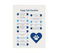 CNTUSRXT Puppy Training Care Guide Poster Pet Wellness Chart Canvas Wall-Art Dog Owner Home Decor(Unframed,16x24inch(40x60cm))