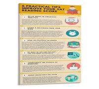 CNTUSRXT SAT Reading Strategies Poster 6 Practical Tips to Boost Your Score Educational Wall Chart for Students(Unframed,12x18inch(30x45cm))