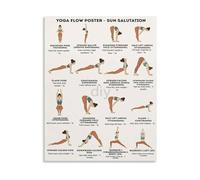 CNTUSRXT Sun Salutation Yoga Chart Poster Asana Sequence Beginner Practice Guide Canvas Print Wall-Art for Home Gym Studio Bedroom Office Decor(Unframed,12x18inch(30x45cm))