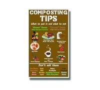 CNTUSRXT Zero Waste Kitchen Poster Composting Basics and Recycling Guide Environmental Canvas Wall-Art for Home(Framed,12x18inch(30x45cm))