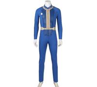 Cnulaueu Tuta da uomo Vault 33 Costume uniforme Cooper Howard Cosplay Halloween Outfit Out Survivor Blu Jumpsuit Set (solo Jumpsuit S)
