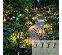 Cnulenzt Catena di Luci Solari per Esterni, 4 Pezzi da 10 LED, Gnomi Solari Luminosi, IP65 Impermeabile, per Giardino, Terrazzo, Arbusti, Decorativa (Multicolore)
