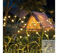 Cnulenzt Catena luminosa solare,10LED Lampada solare lucciola,2 Pezzi Luci Solari Esterno impermeabili, per Giardino,Patio,Cortili,Balcone Decorativo(Bianco Caldo)