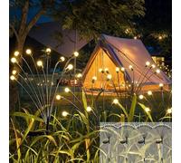 Cnulenzt Catena luminosa solare,10LED Lampada solare lucciola,4 Pezzi Luci Solari Esterno impermeabili, per Giardino,Patio,Cortili,Balcone Decorativo(Bianco Caldo)