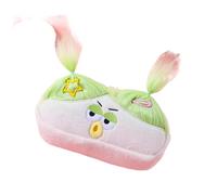 CNWEUFT Explosive Hair Ugly Doll Peluche Grande Intestino Pen Bag Big Eyes Monster Sweet Girl Heart Storage Bag Peluche Toy Stationery Box, bianco, 21.0*9.0*6.2