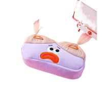 CNWEUFT Explosive Hair Ugly Doll Peluche Grande Intestino Pen Bag Big Eyes Monster Sweet Girl Heart Storage Bag Peluche Toy Stationery Box, Viola, 21.0*9.0*6.2